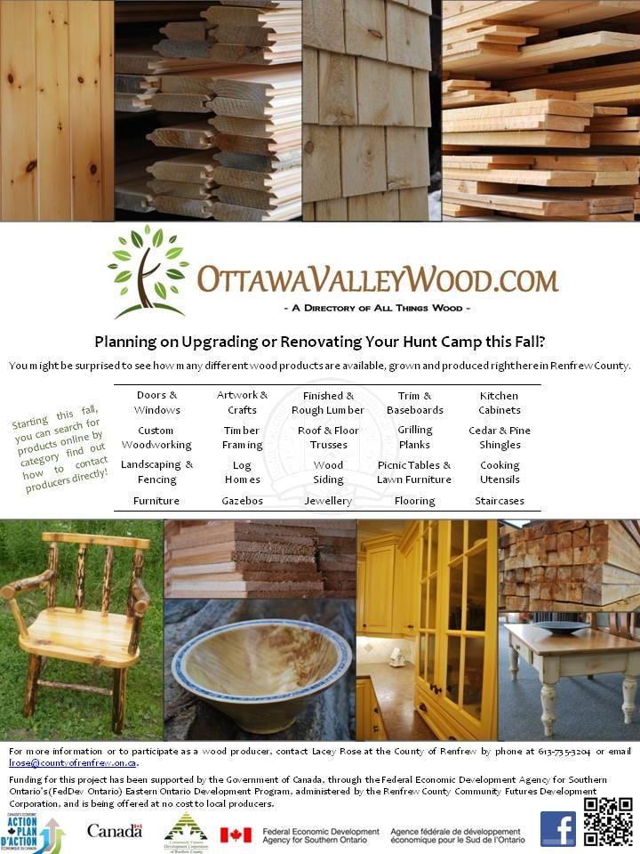 Ottawa Valley Wood | Back Cover in the Renfrew County Hunt Camp Newsletter